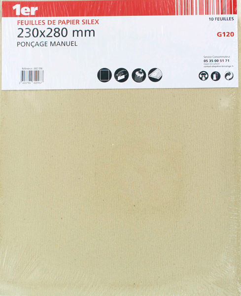 10 Feuilles de Papier Silex 230x280mm GR120 - 1ER