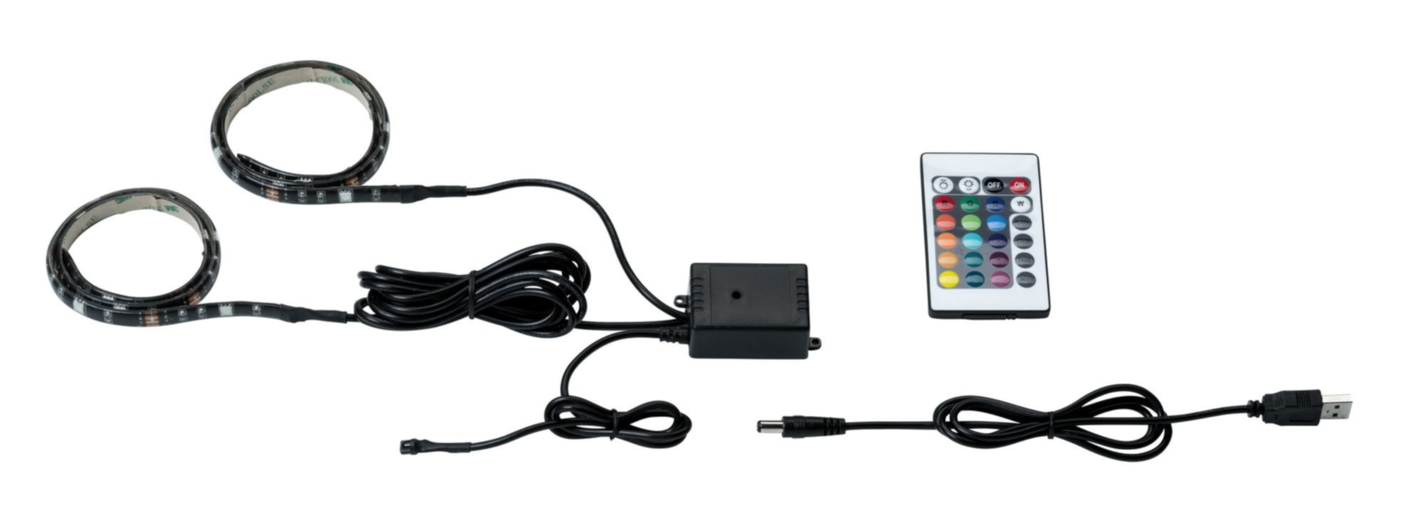 Ruban lumineux LED USB Noir 2x50cm 1,25W 2x40lm 5V RVB