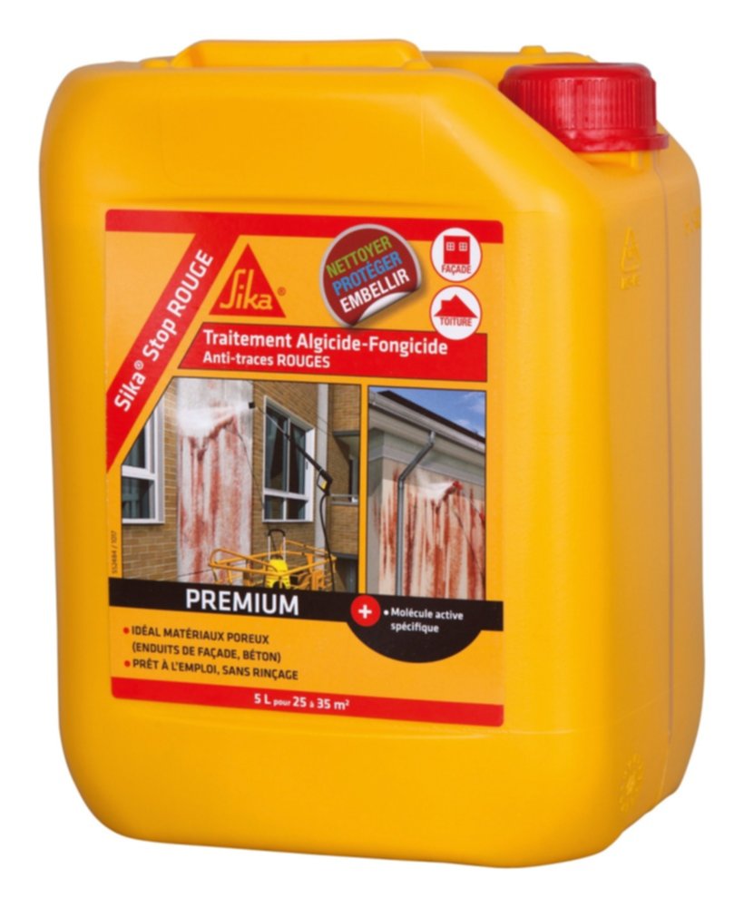 Traitement Sika® Stop Algicide-Fongicide Anti-traces Rouges 5L - SIKA