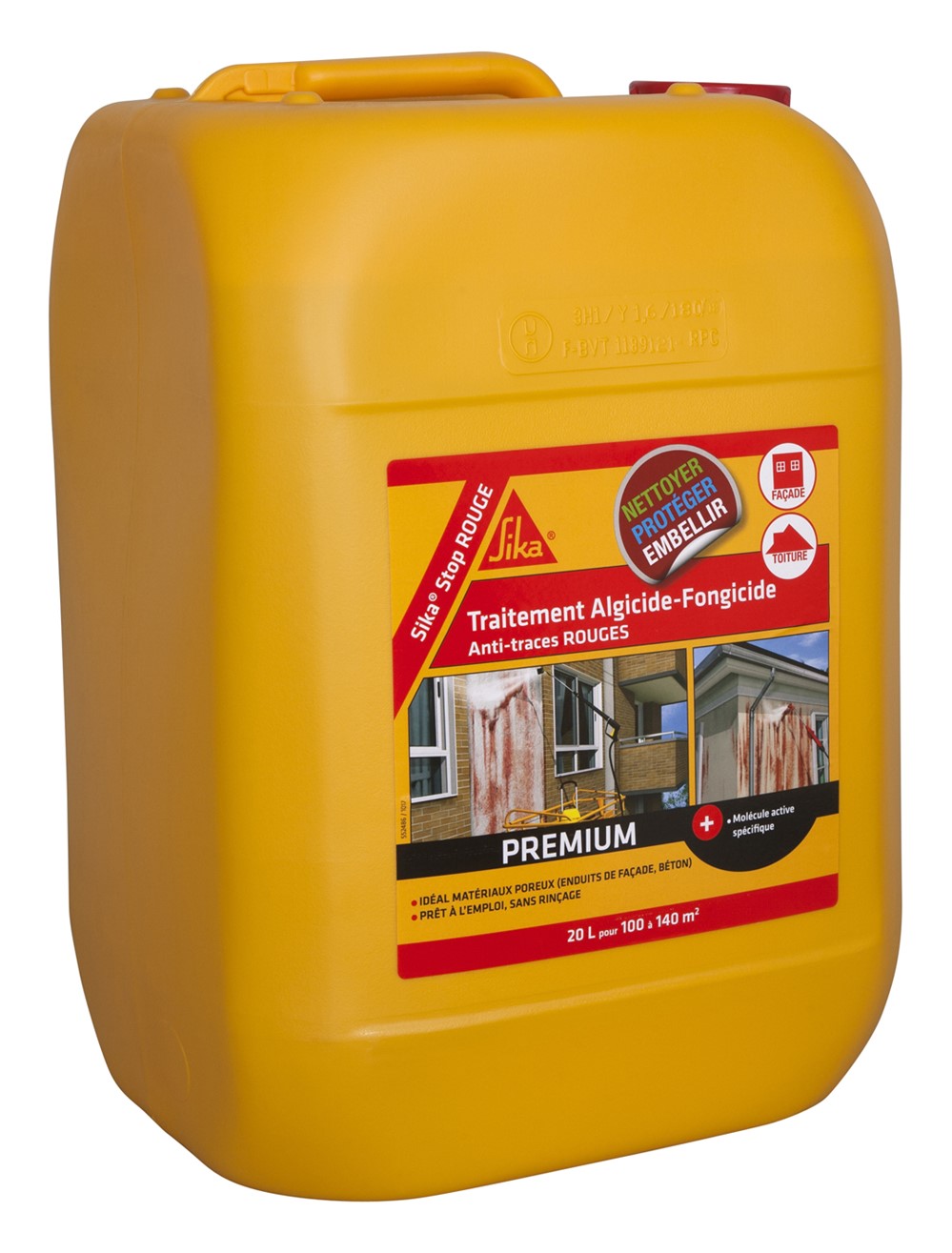 Traitement Sika® Stop Algicide-Fongicide Anti-traces Rouges 20L - SIKA