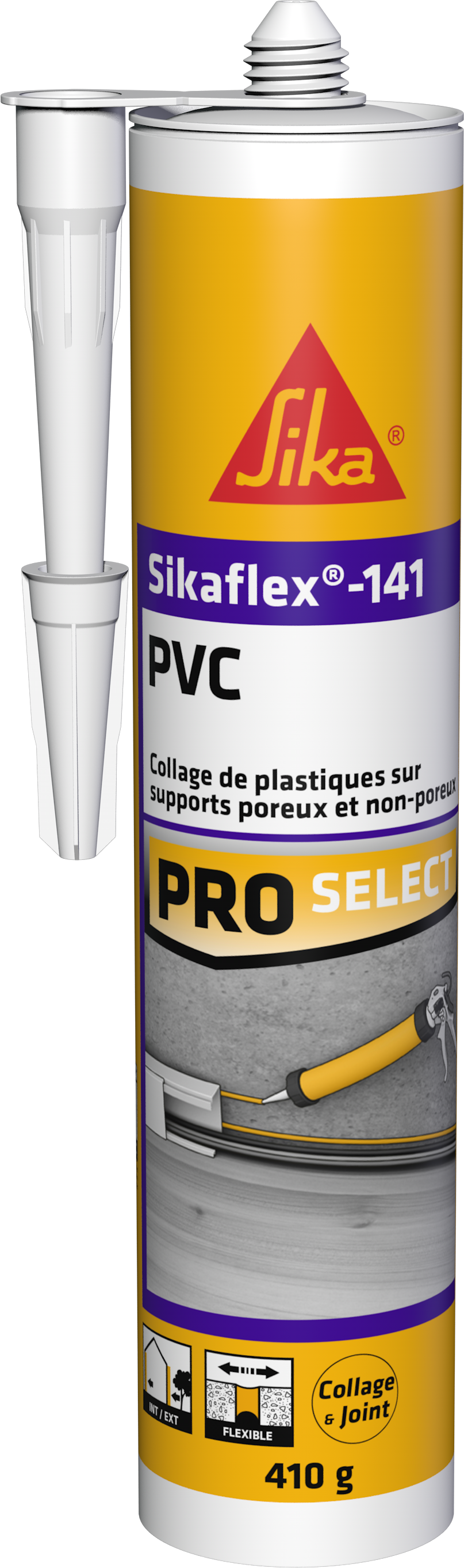 Mastic colle pour plastique et PVC Sikaflex 141 410g - SIKA