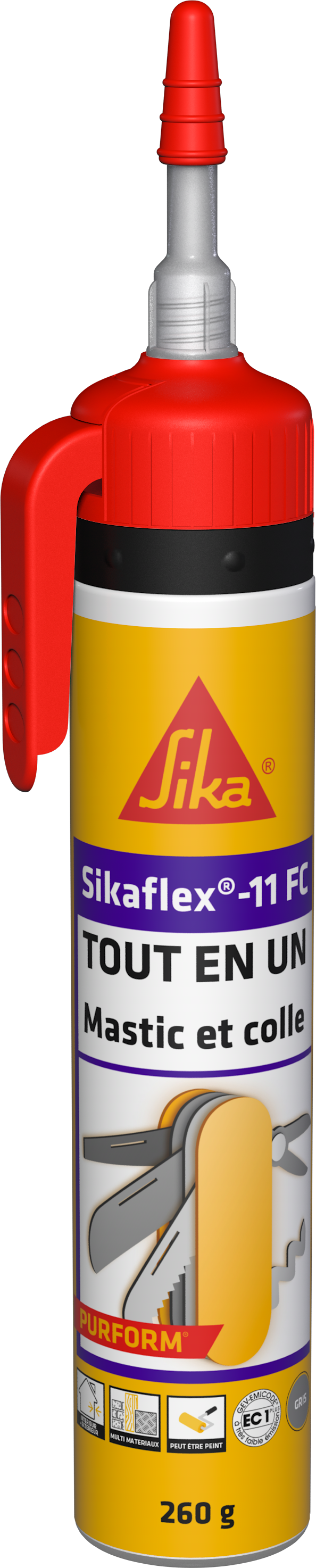 Colle Sikaflex®-11 FC Gris 195ml - SIKA