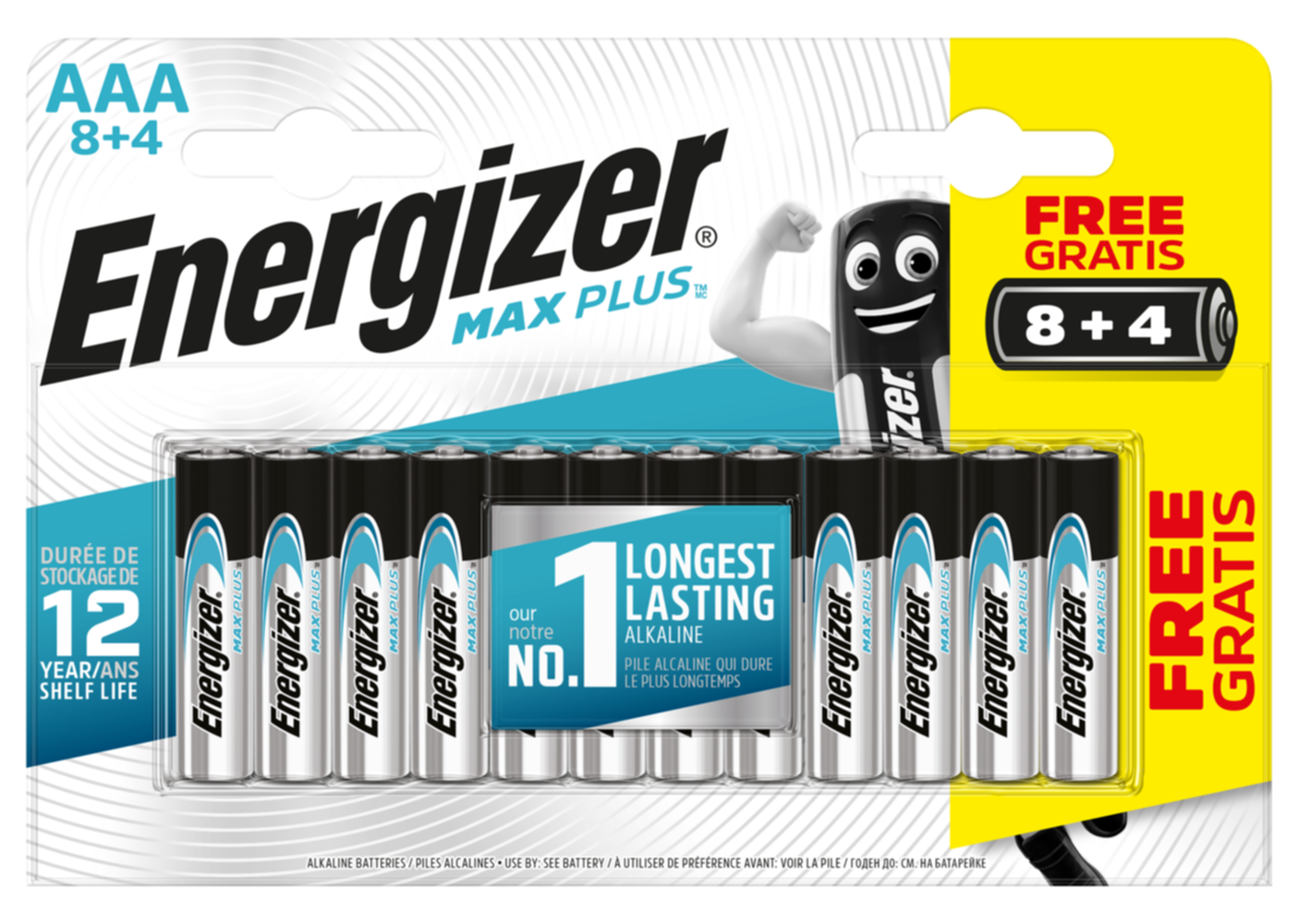 12 piles alcalines AAA LR03 1,5V - ENERGIZER MAX PLUS