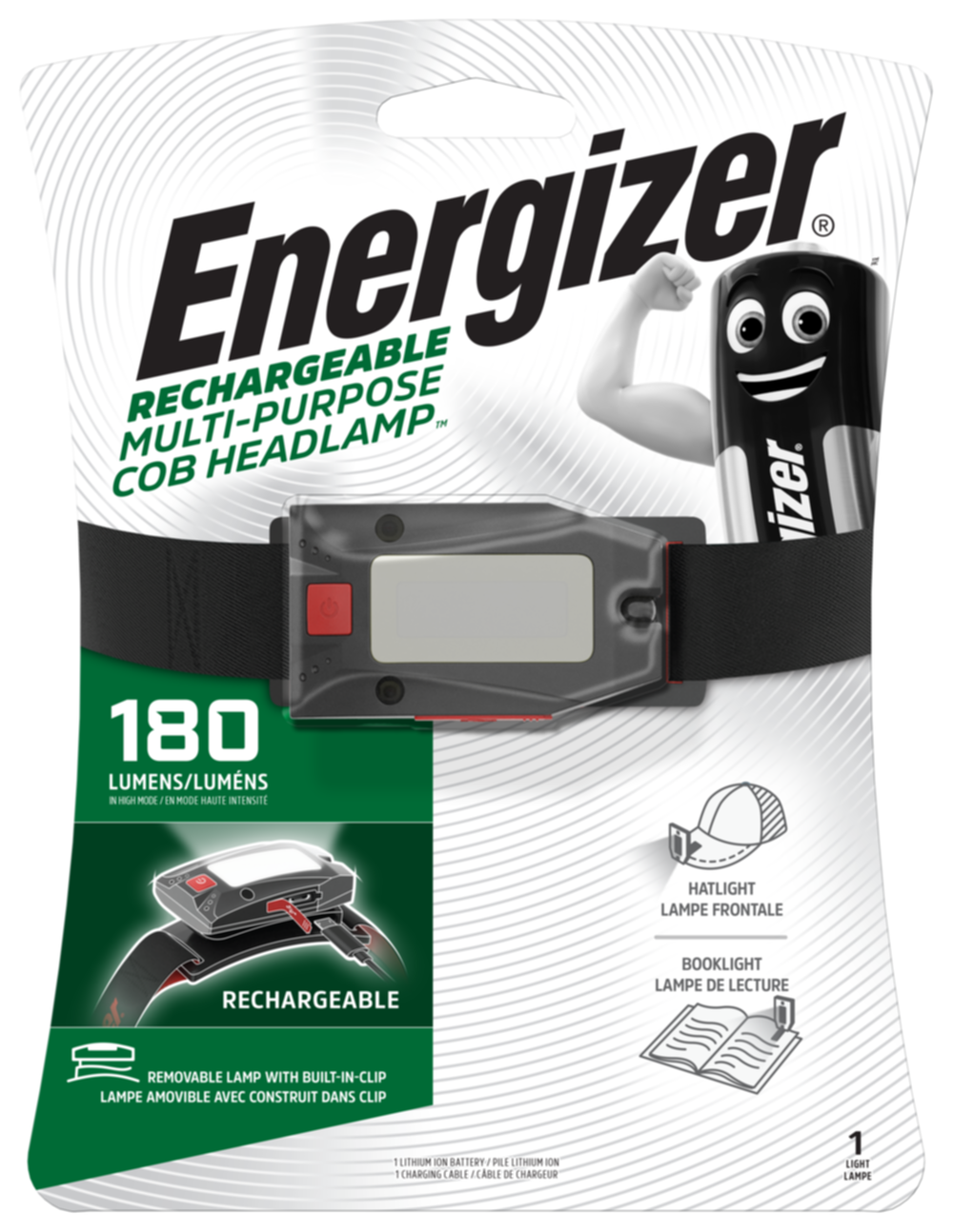 Lampe frontale amovible rechargeable 180lm - ENERGIZER