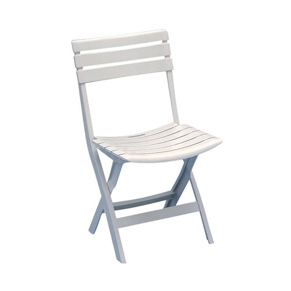Chaise de jardin pliante résine Birki 44 x 41 x 78 cm blanc - PROGARDEN
