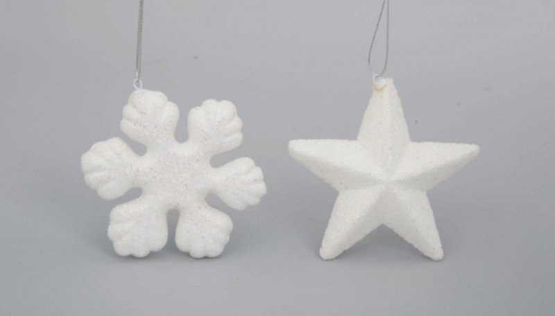 Décoration Noël à suspendre étoile et flocon de neige 11cm