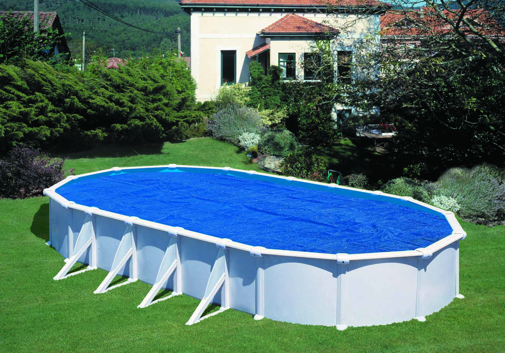 Bâche à bulles piscine acier 6,10x3,75m 180µ - GRE