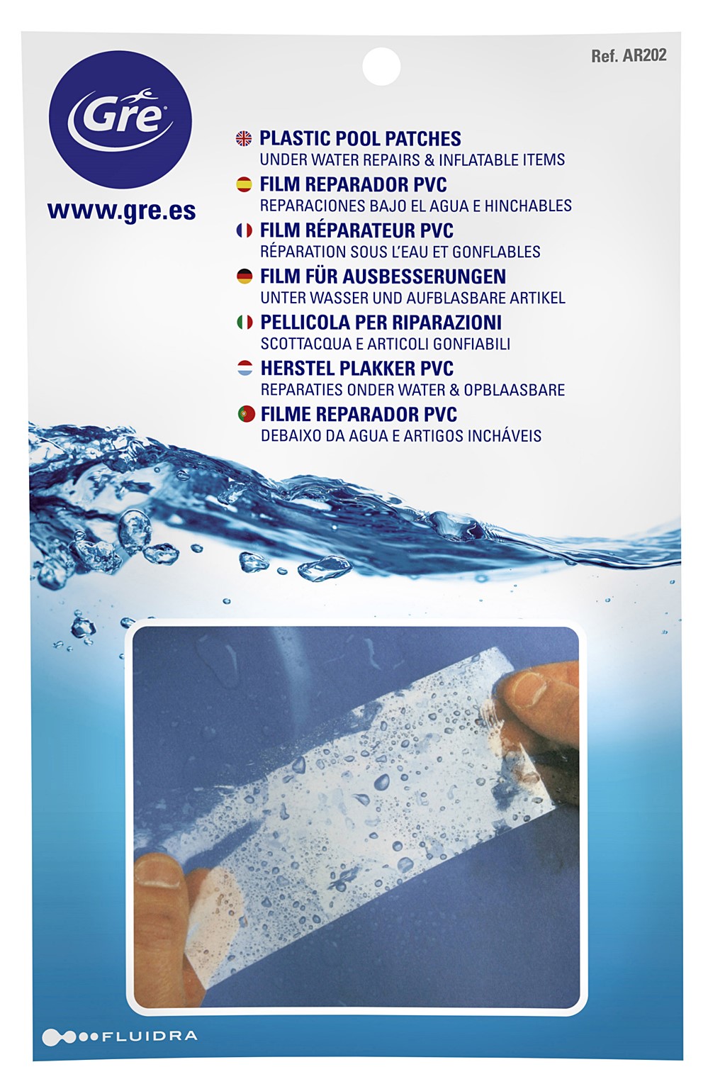 Film réparateur Liner PVC piscine 75x75mm - GRE