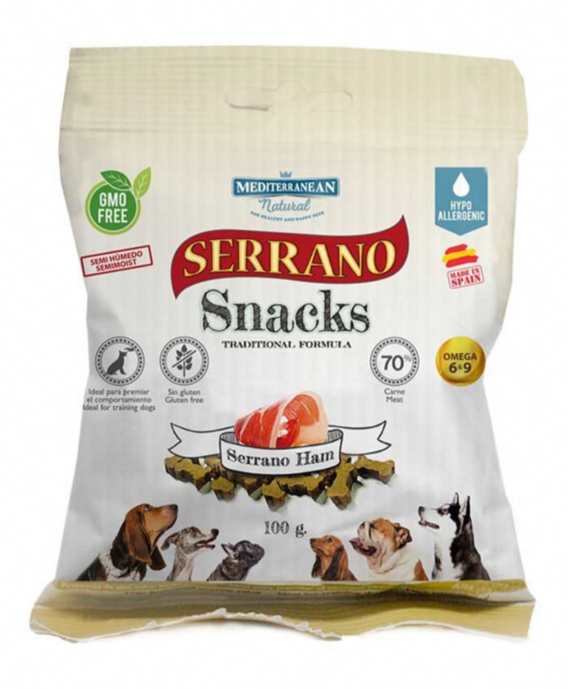 Friandise Serrano snack mini bones 100gr jambon serrano