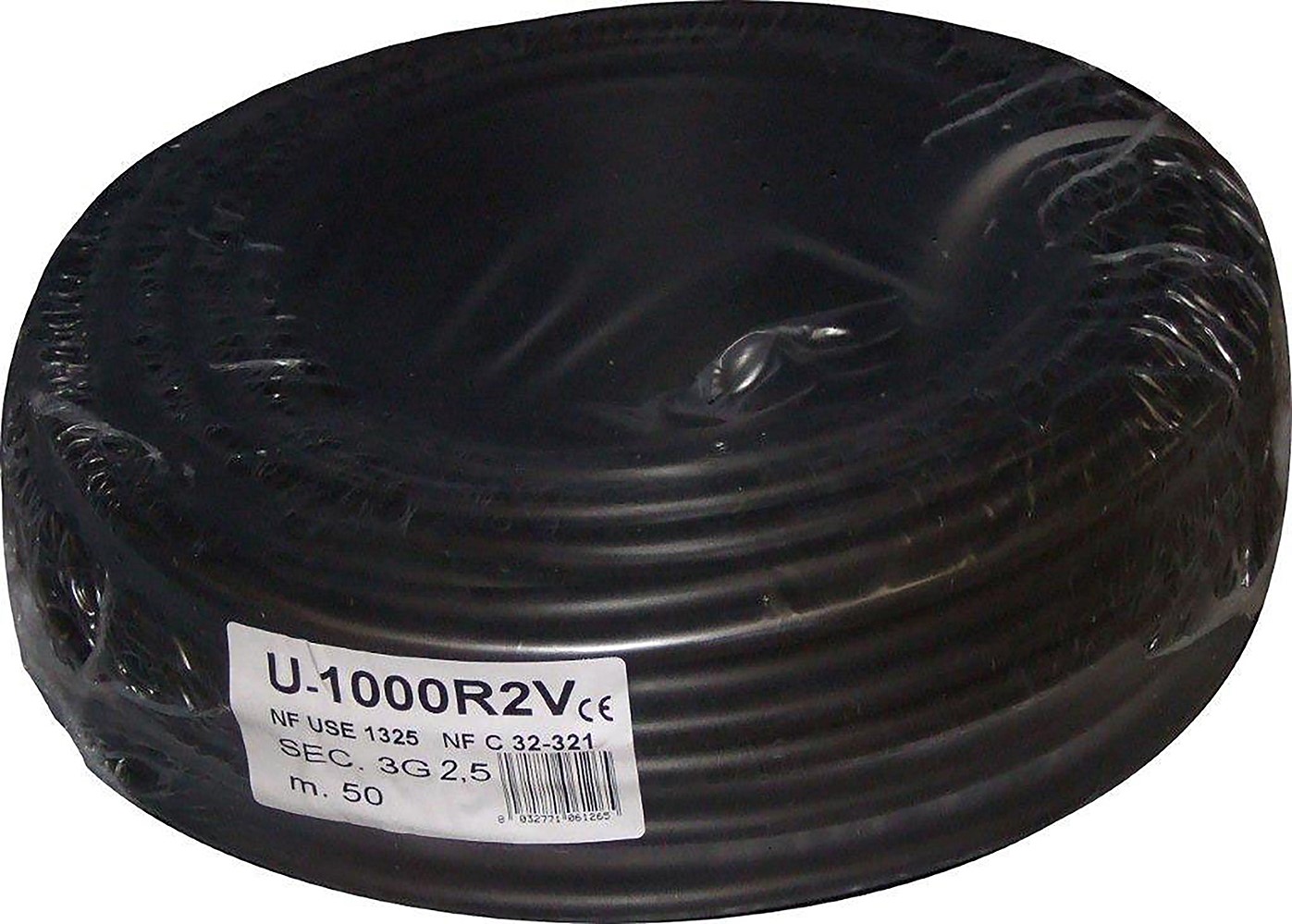 Câble électrique U-1000 R2V 3G2,5mm² Noir 50m - ELECTRALINE