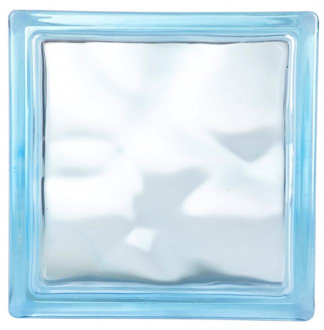 Brique de verre Nuage azur 19x19x8cm - VITRABLOK