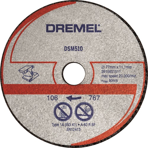 Lot de 3 Disques DSM510 pour Scie Compacte DSM20 ø 77 mm - DREMEL