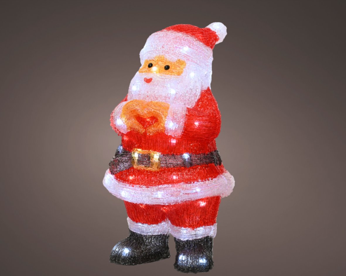 Père Noël lumineux LED acrylique H.41,5cm - LUMINEO