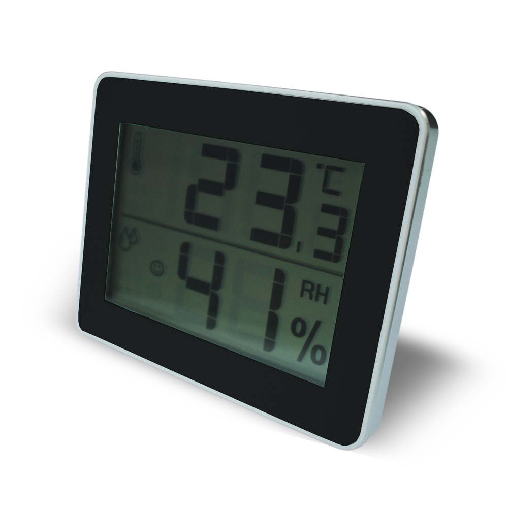 thermomètre / hygromètre  avec écran lcd  noir - OTIO