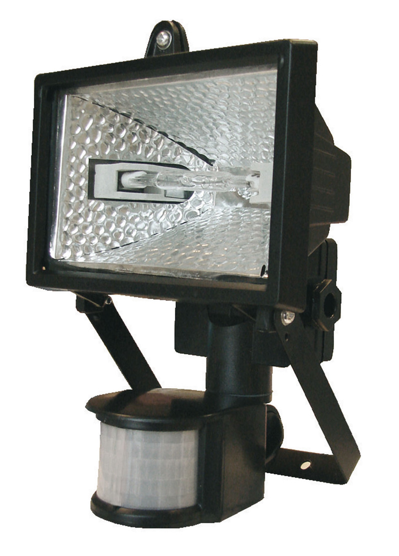 mini projecteur halogène 120w noir + détecteur infrarouge - TIBELEC