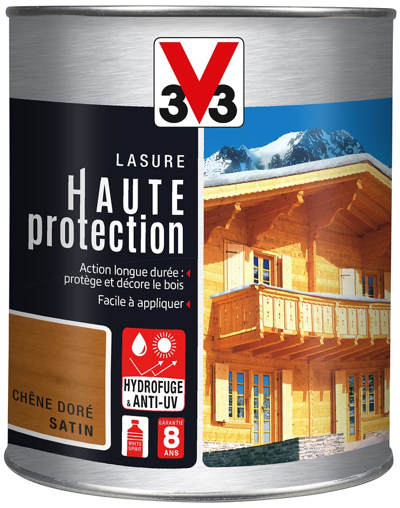 Lasure haute protection chêne doré 1L satin - V33