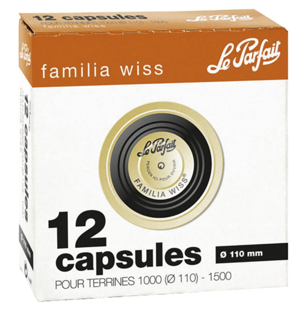 12 Capsules Familia Wiss Ø110mm Noir - LE PARFAIT