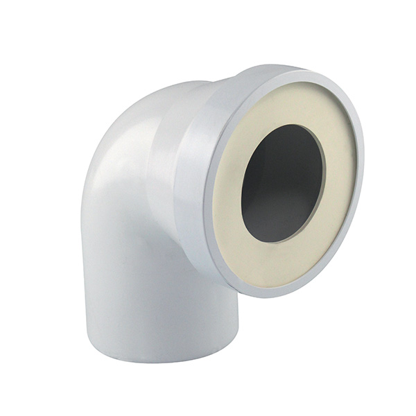 Pipe rigide PVC longue coudée mâle blanche pour WC diam.100 - INTERPLAST