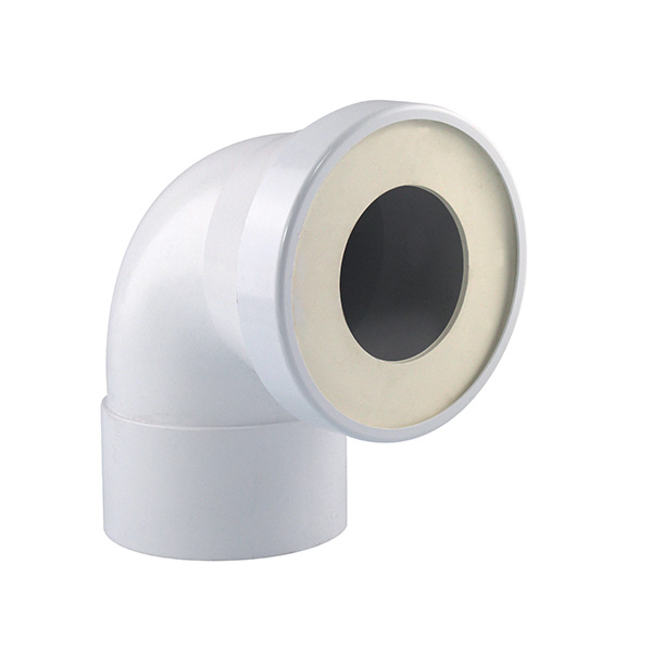 Pipe rigide PVC courte coudée femelle blanche pour WC diam.100 - INTERPLAST