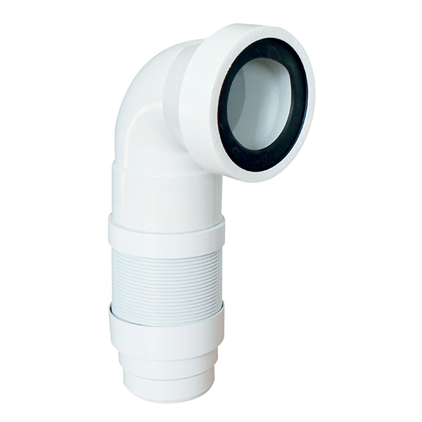 Pipe coudée extensible souple PVC blanche Diam.100 - INTERPLAST