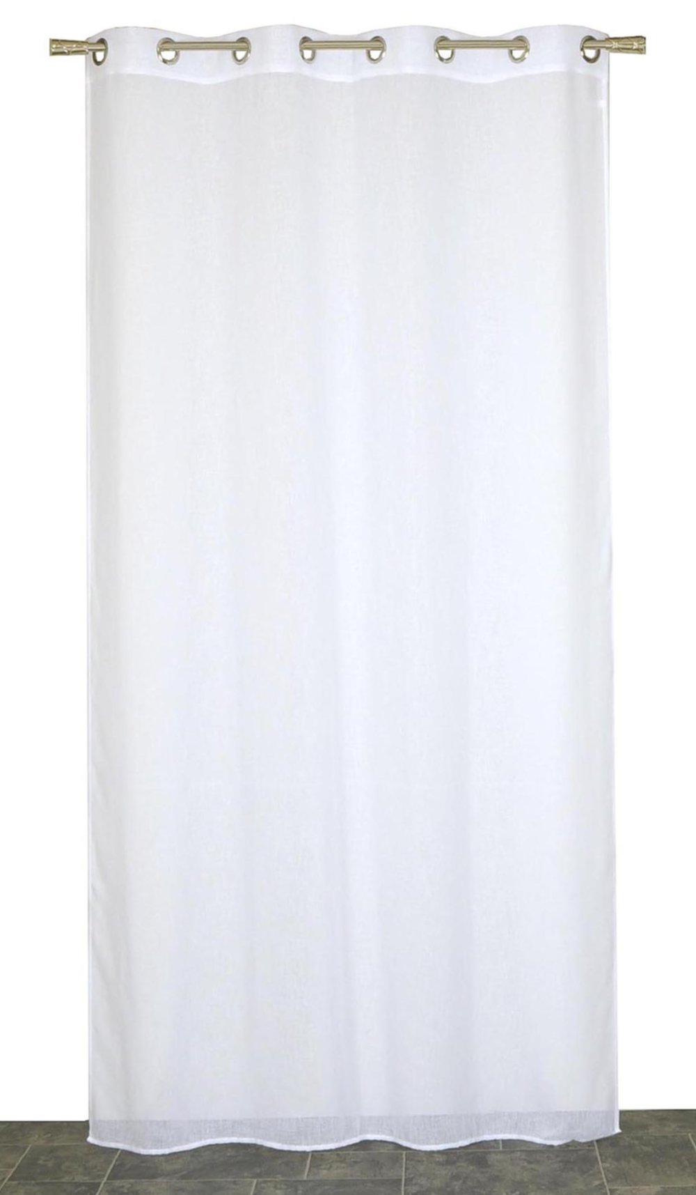 Voilage œillets étamine aspect lin blanc 140x240cm - DYLREV
