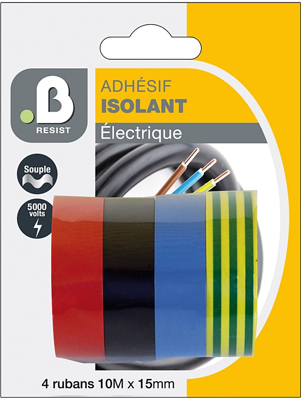 4 Adhésifs isolants électrique 10mx15mm - B RESIST