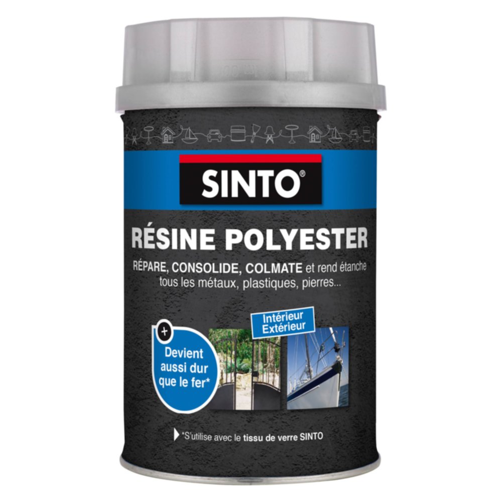 Résine Polyester Répare Métaux, Plastiques et Composites 1100+40gr - SINTO