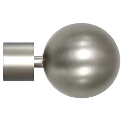 Embout de barre à rideau en métal boule Ø28 chrome mat MOBOIS