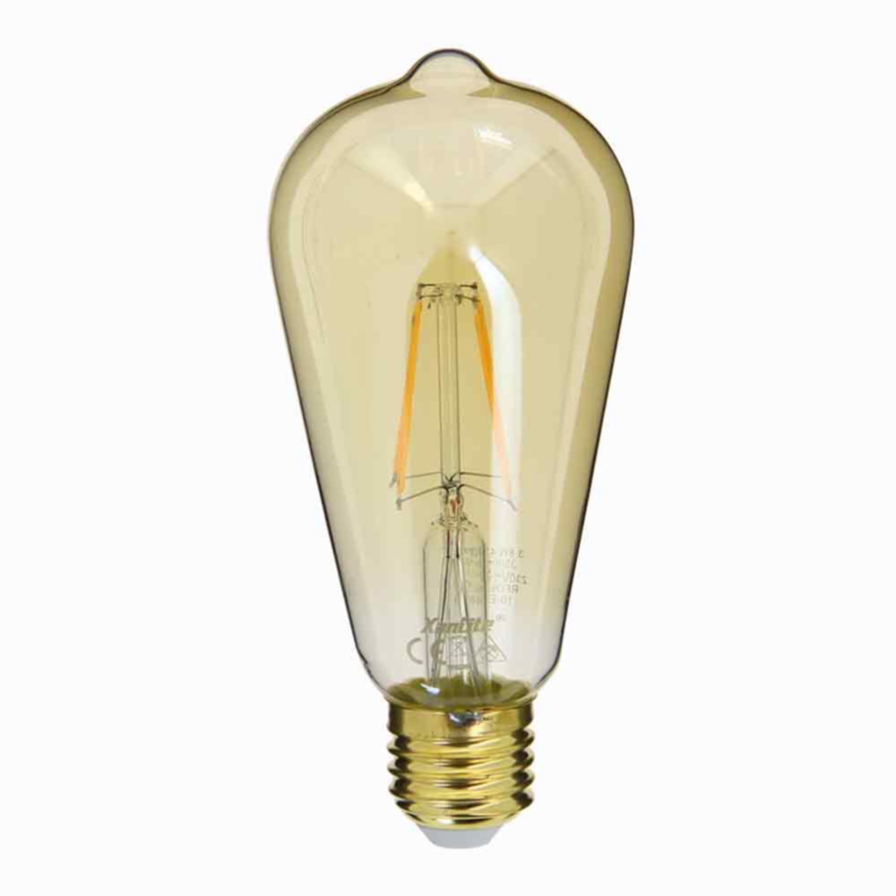 Ampoule led déco filament ambrée E27 340lm 4W blanc chaud - XANLITE
