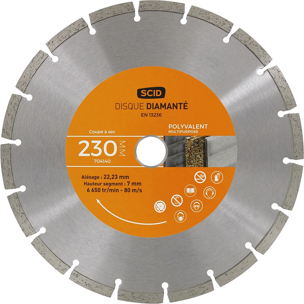 Disque diamanté polyvalent Ø230mm - SCID 
