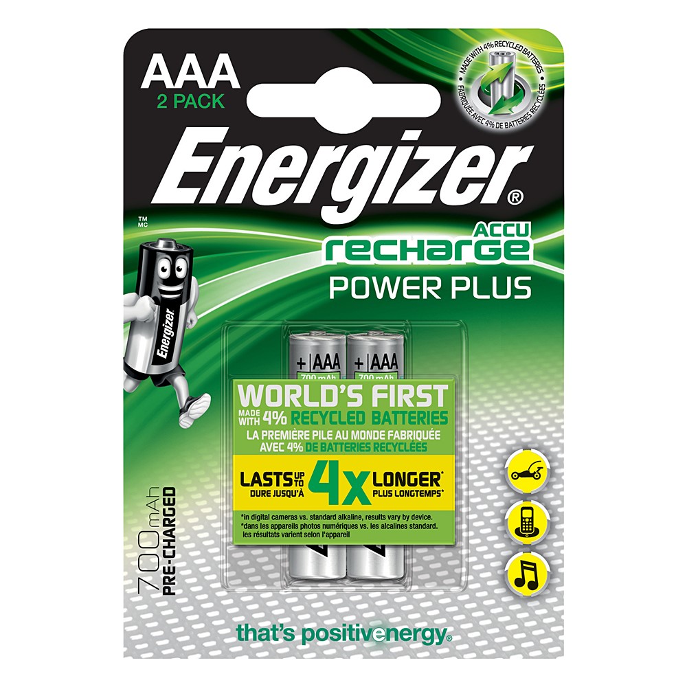 Piles Rechargeables AAA HR03 700mAh x2 Energizer