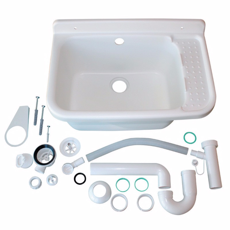 Bac à laver évier intérieur/extérieur 60L polypropylène 59 × 39 × 27 cm - INTERPLAST