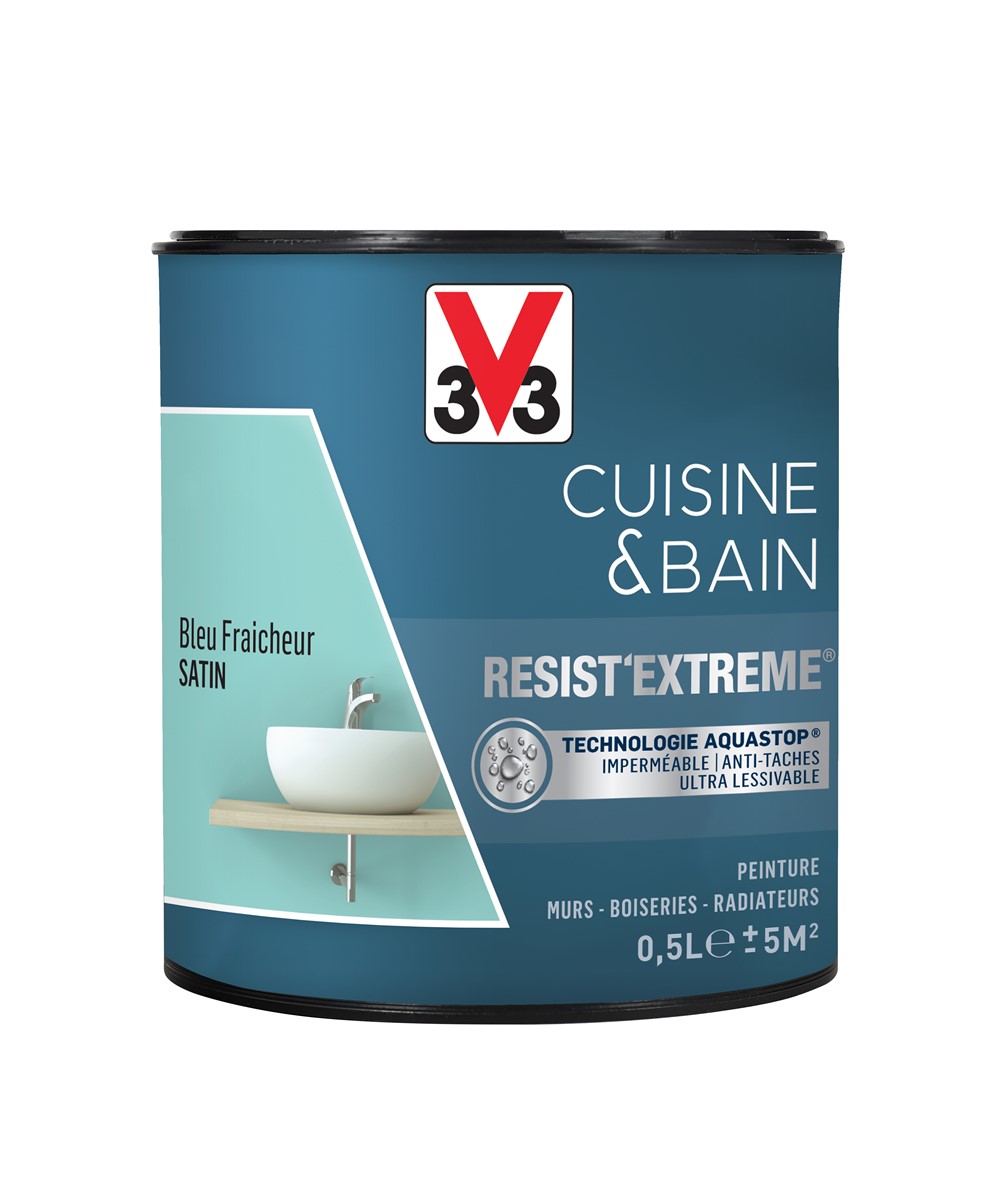 Peinture cuisine & bain Resist'Extrême bleu fraîcheur 0,5L - V33