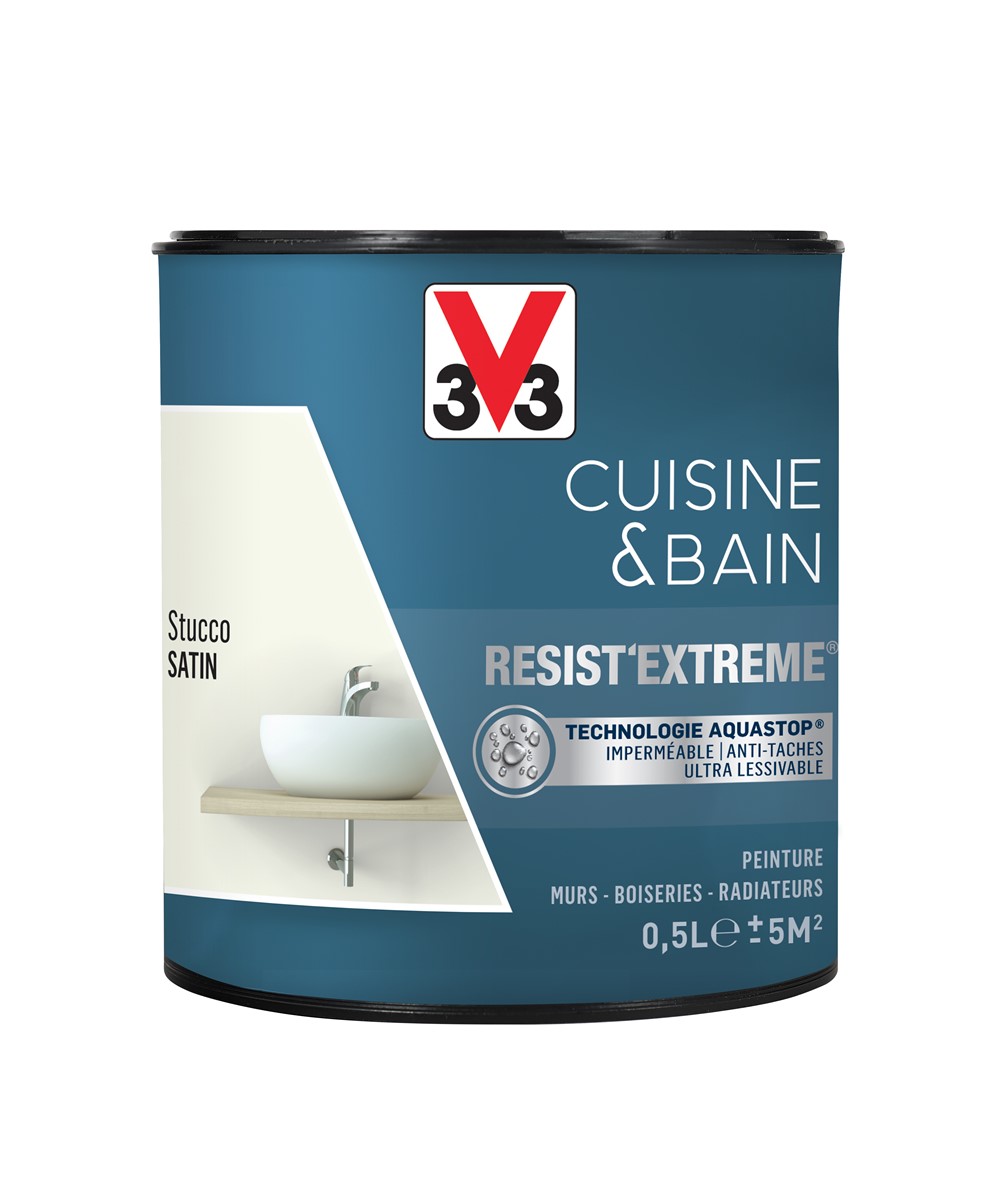 Peinture Cuisine & bain Resist'Extrême Stucco satin 0,5L - V33