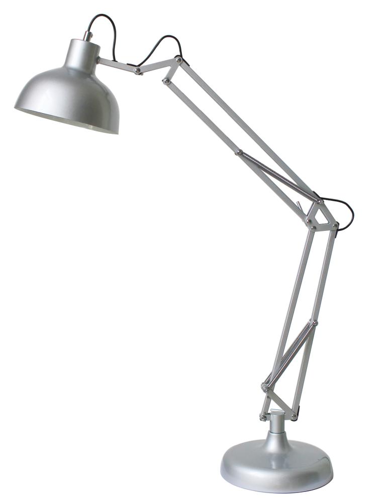 Lampe de bureau articulée Maxie E27 gris métal - INVENTIV