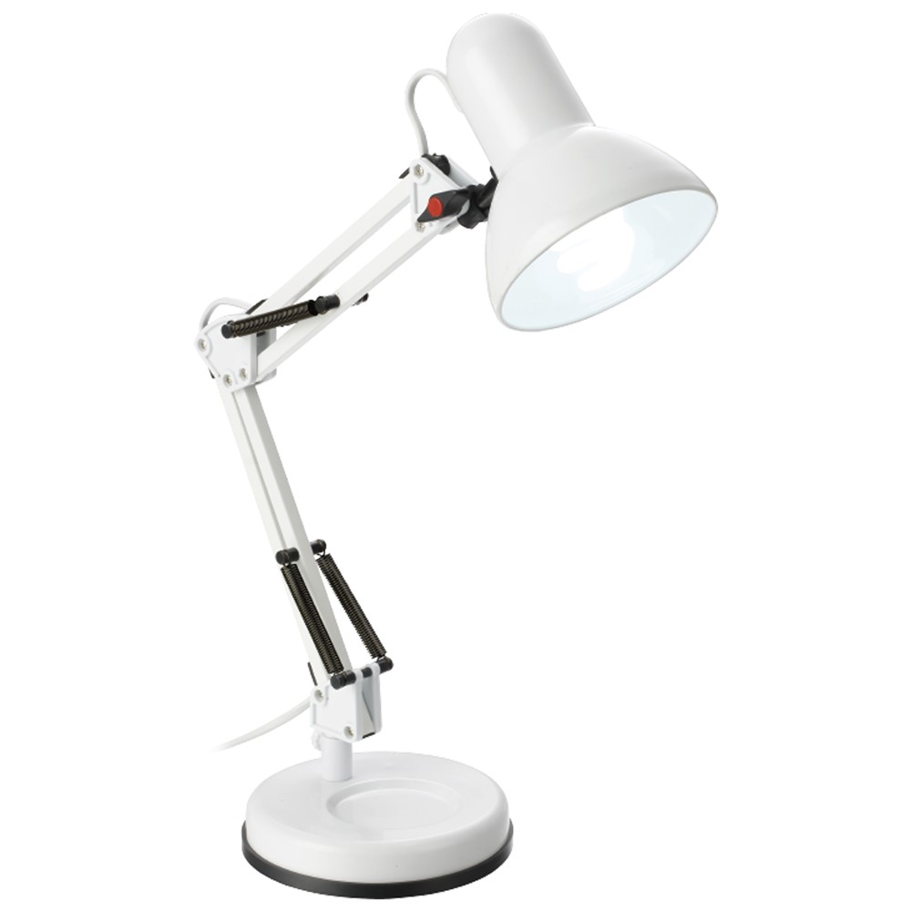 Lampe de bureau Sollya E27 25W Blanc - INVENTIV