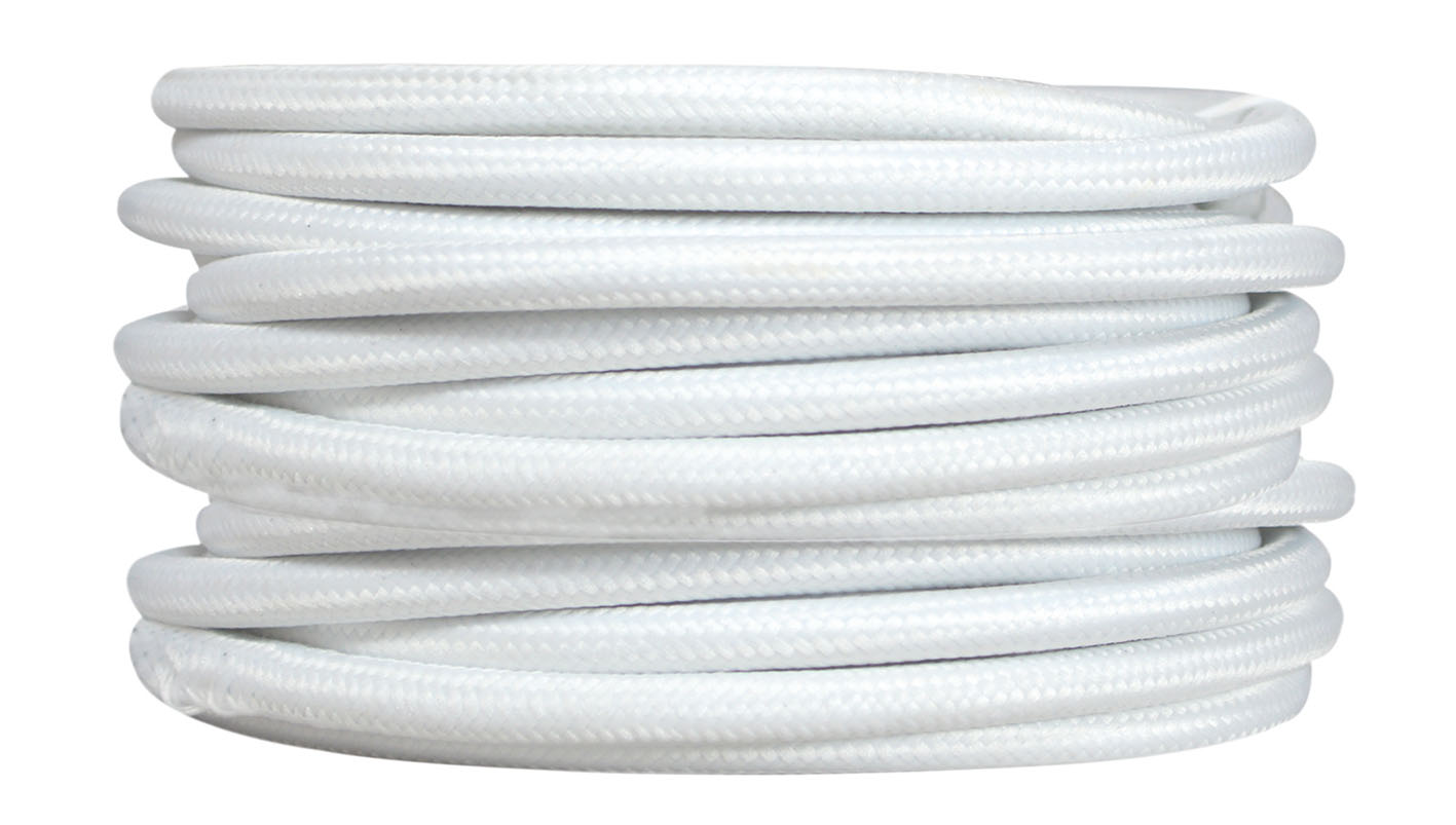 Câble tissu blanc 3m - TIBELEC 