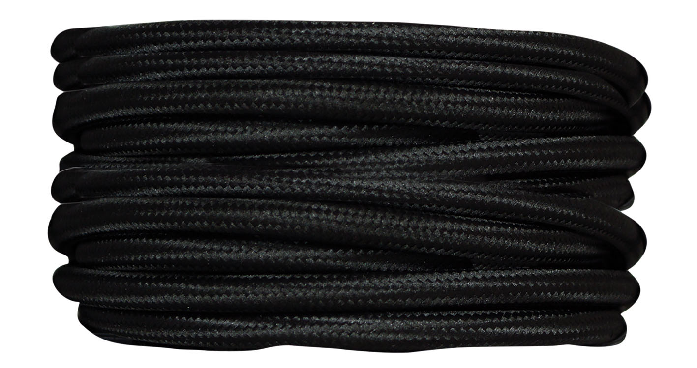 Câble tissu noir 3m - TIBELEC