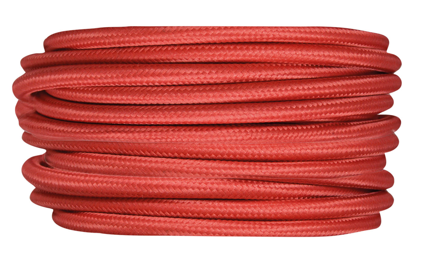 Câble tissu rouge 3m - TIBELEC 