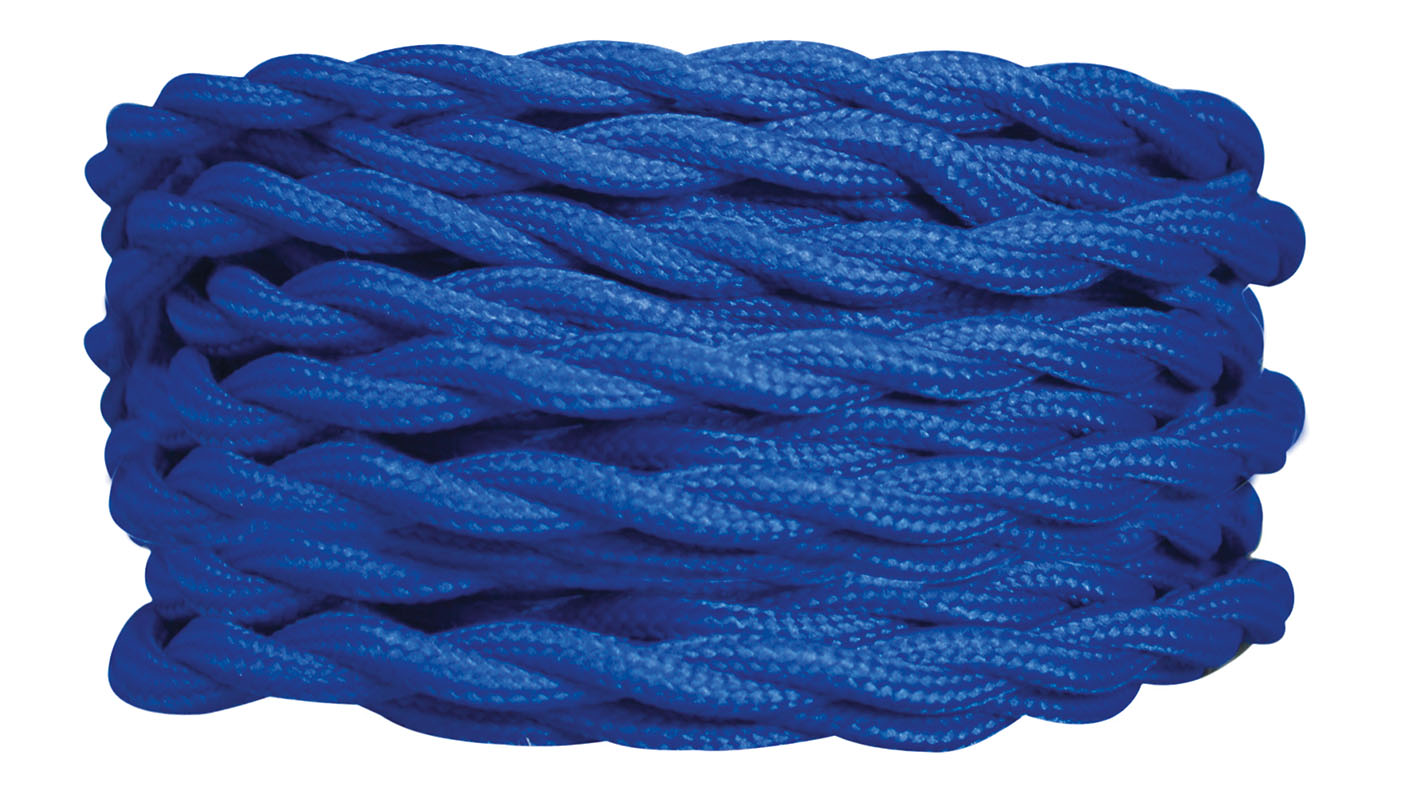 2 câbles tissu torsadés bleu 3m - TIBELEC 