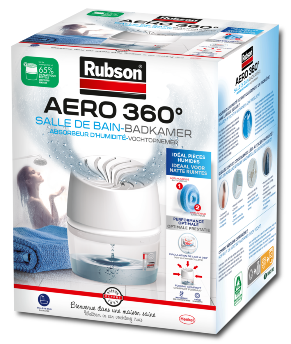 Déshumidificateur Rubson Aero 360 Rechargeable Sans fils 450 g pas