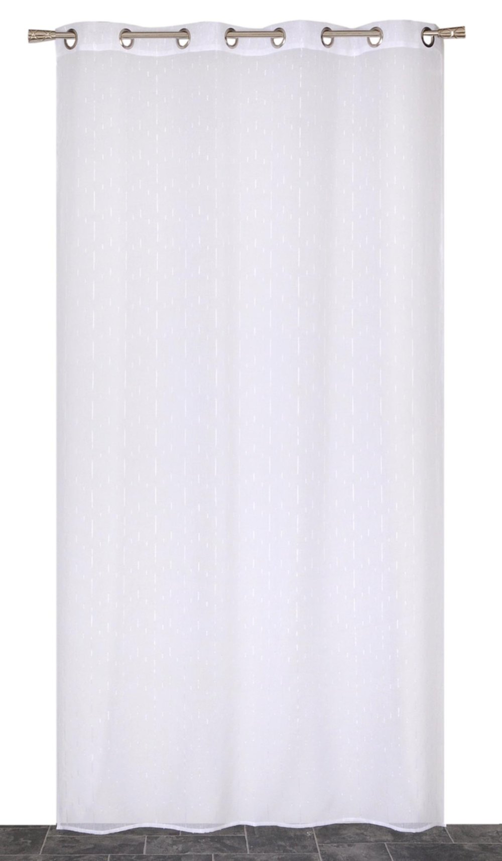 Voilage œillets étamine fils coupés blanc 240x240cm - DYLREV