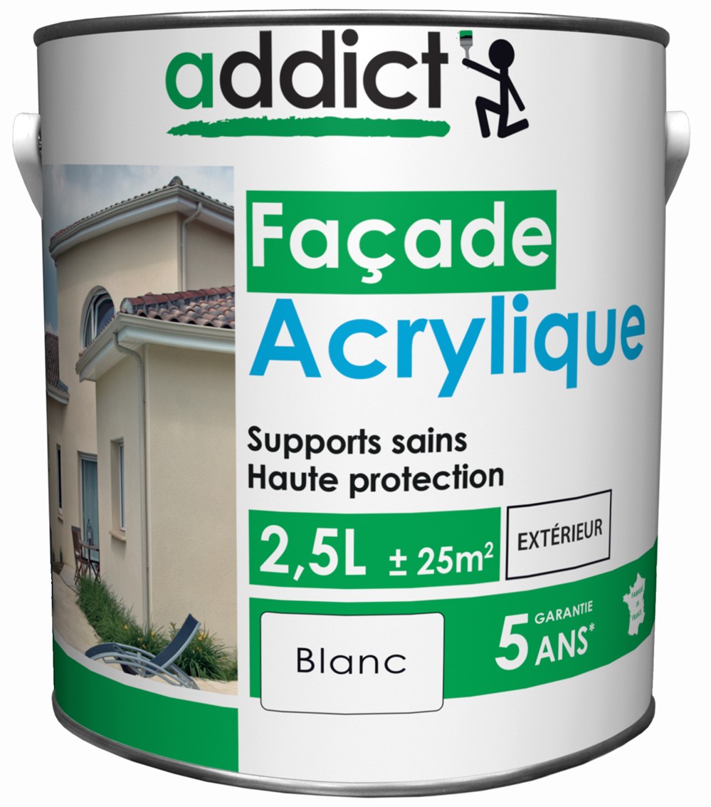 PEINTURE FACADE “ADDICT” ACRYL 2,5 L BLANC