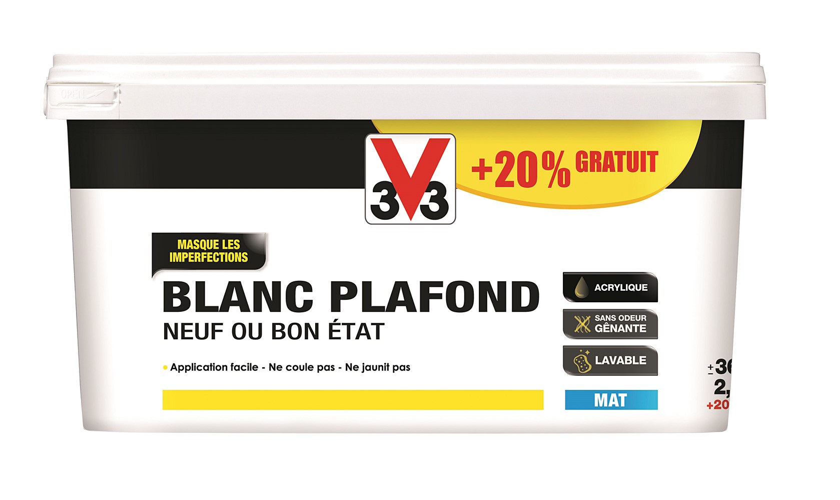 PEINTURE PLAFOND NEUF OU BON ETAT 2,5L + 20%
