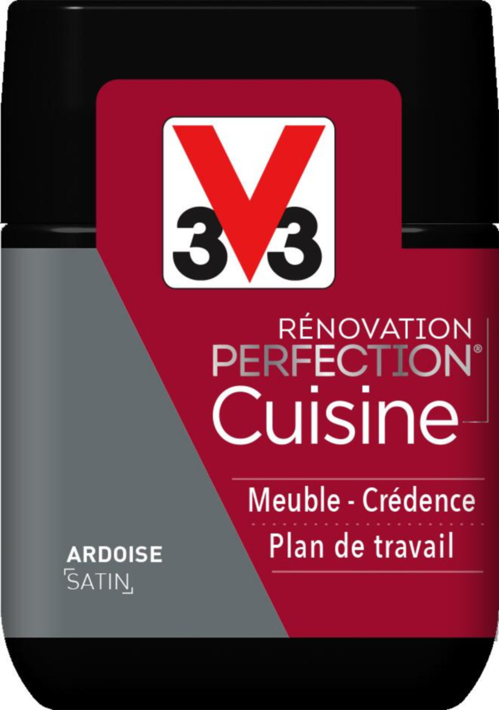 Testeur de peinture rénovation cuisine Perfection ardoise satin 75ml - V33