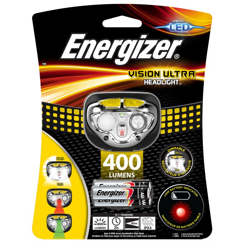 Lampe frontale LED Energizer Vision Ultra 400 lumens