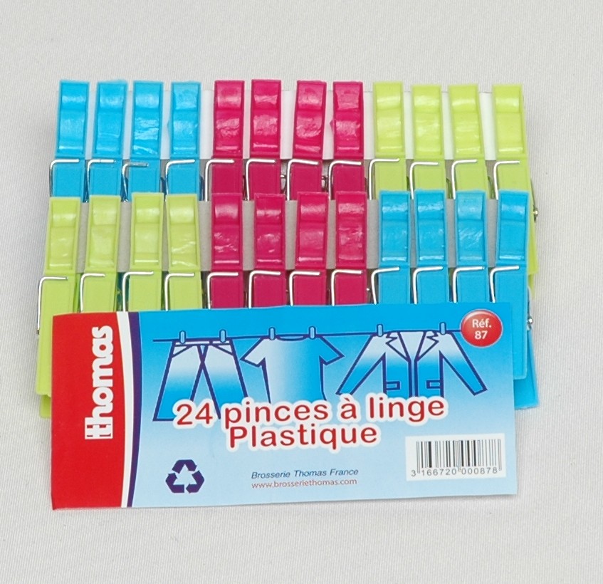 24 Pinces à linge plastique - THOMAS