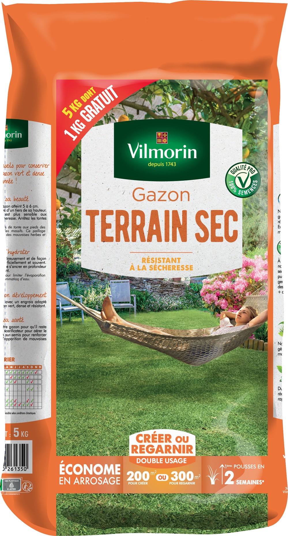Gazon terrain sec 5kg - VILMORIN