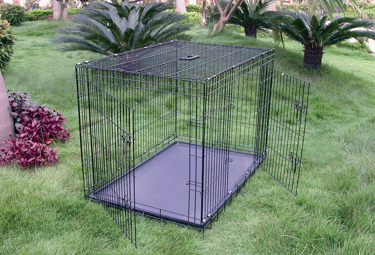 Cage métal 2 portes 93.5x57.5x65cm