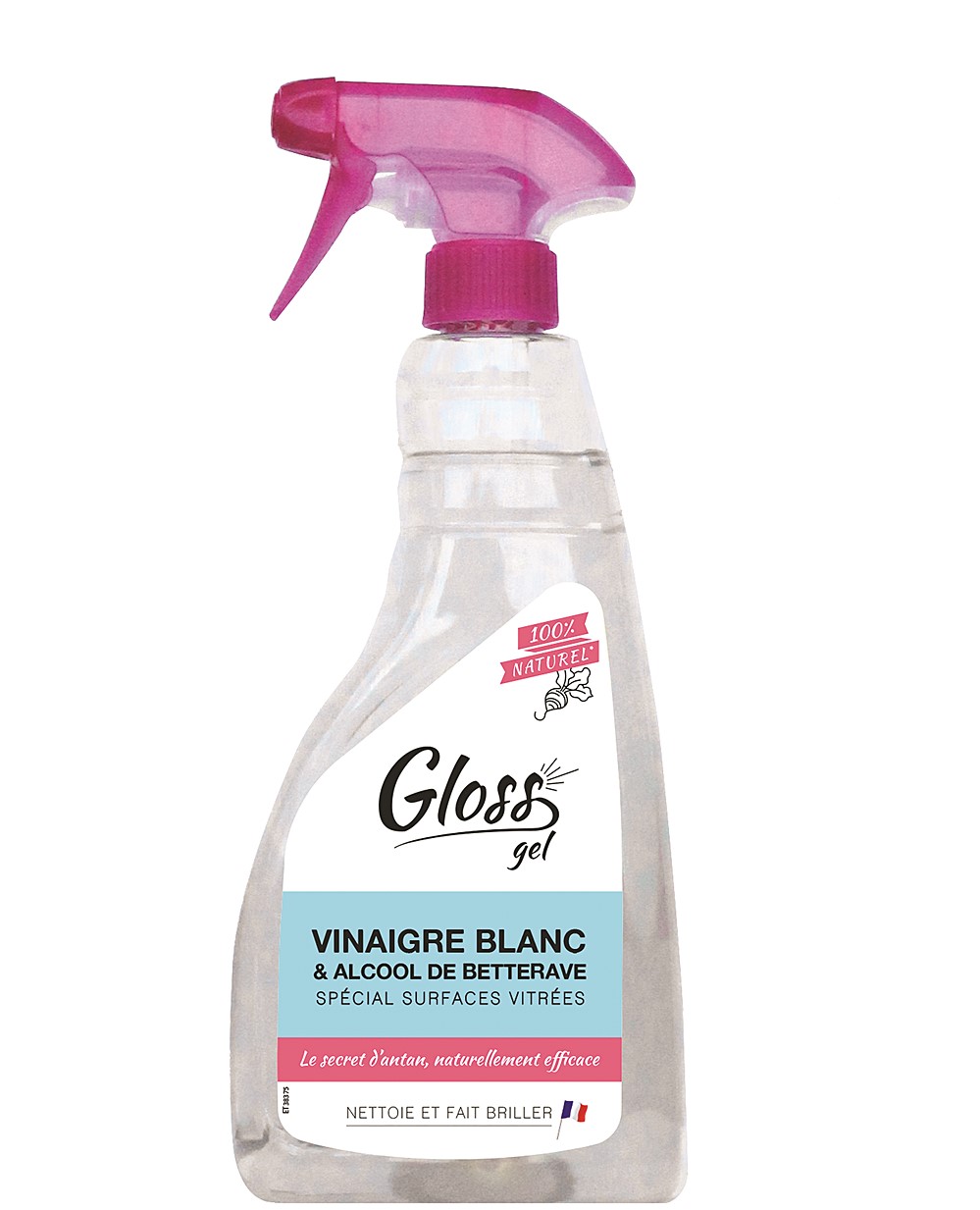 Gloss nettoyant vitres naturel au vinaigre blanc et alcool de betterave 750 ml